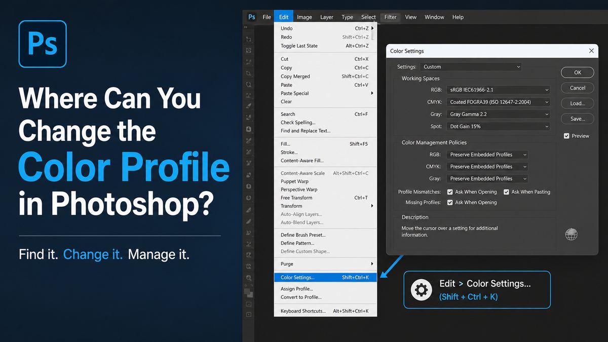 Where Can You Change the Color Profile in Photoshop?